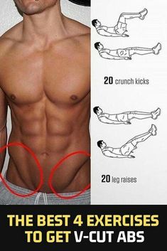 the best 4 exercises to get v - cut abss for men in under 20 minutes