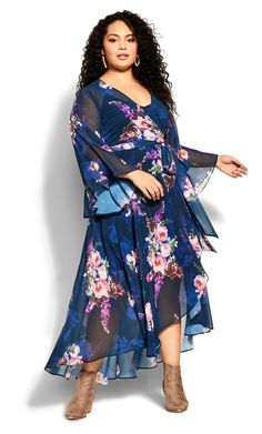 Floral Wrap Maxi Dress, Navy Base, Party Dress Sale, Maxi Dress Online, Plus Size Maxi, Maxi Dress Navy, Printed Wrap Dresses, Date Night Dresses, Blue Floral Print