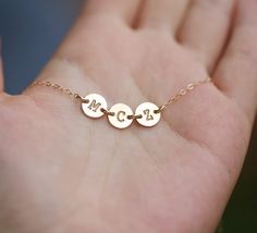 Tiny Initial charm Necklacecustom monogram necklacefamily Customized Gold Name Necklace For Best Friend, Simple Personalized Jewelry For Best Friend Gift, Simple Personalized Jewelry For Bridesmaid Gift, Sisters Necklace, Sister Necklace, Family Necklace, Grandmother Gifts, Monogram Necklace, Grandma Gift