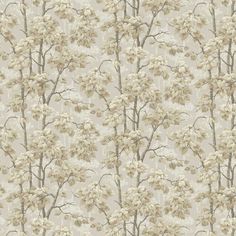 a wallpaper with white flowers and leaves on the back ground, in front of a beige background