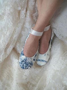 Blue Ballerina, Blue Toile, Ballet Slippers, Blue Flats, Ballerina Shoes, Dream Shoes, Bucky Barnes