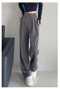 Find Women Wide Leg Classic Suit Pants Casual Pants Trousers Female High Wasit Pants on eBay in the category Clothing, Shoes & Accessories>Women>Women's Clothing>Pants. Black Trousers Casual, 00s Mode, Office Elegant, Leg Women, Elegant Pant, Classic Pants, Mode Kpop, Classic Suit, Modieuze Outfits