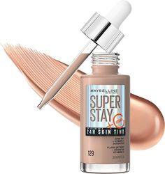 Amazon.com : Maybelline Super Stay Up to 24HR Skin Tint, Radiant Light-to-Medium Coverage Foundation, Makeup Infused With Vitamin C, 129, 1 Count : Beauty & Personal Care Medium Coverage Foundation, Maybelline Makeup, Combo Skin, Skin Tint, Maybelline Super Stay, Foundation Makeup, Media Coverage, No Foundation Makeup, Stay Up