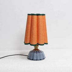 Duzy Handmade Candy Orange Fabric and Acrylic With Ceramic Lamp for Home Decor-26, 110-240v/50-60hz, Using Worldwide - Etsy Art Deco Bedroom Lighting, Tall Floor Lamps For Living Room, Orange Table Lamp, Table Lamps Bedroom Night Stands, Handmade Ceramic Lamp, Lamps In The Kitchen, Colorful Lampshades, Blue Ceramic Lamp, Quirky Table Lamp