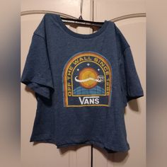 Nwt Vans Xs Shirt Off The Wall Vans Graphic Tee With Graphic Print, Casual Vans Tops With Graphic Print, Vans Blue Short Sleeve Tops, Blue Short Sleeve Vans Top, Vans Cotton Graphic Print Tops, Vans Graphic Print Cotton Tops, Vans Cotton Graphic Tee Tops, Vans Cotton Tops With Graphic Print, Vans Graphic Tee With Logo Print