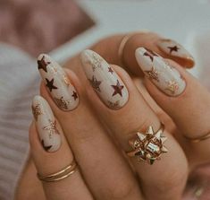 Star Nail Designs, New Years Nail Designs, New Years Eve Nails, Winter Nail Designs, Colorful Nail Designs, Festival Nails, Star Nails, New Year's Nails, Xmas Nails