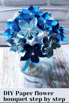 DIY Paper flower bouquet step by step. DIY paper flower bouquet for Mother's Day. Mother's Day paper flower bouquet. Quilting flower bouquet. Paper flower bouquet for wedding. Paper flower tutorial. Paper flower step by step. Kusudama Flower Bouquet, Rolled Paper Flower Bouquet, How To Make A Paper Flower Bouquet Easy, Blue Paper Flower Bouquet, 3d Paper Flower Bouquet, Paper Flower Boquettes, Paper Flower Arrangements Diy, Small Paper Flower Bouquet Diy, Cricut Flower Bouquet