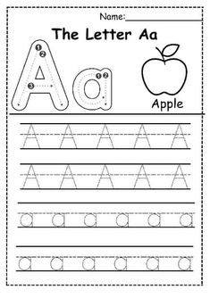 the letter a worksheet with an apple on it, which has been cut out to