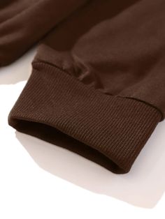 Winter Streetwear Hoodie With Elastic Cuffs, Brown Crew Neck Winter Hoodie, Sporty Brown Cotton Sweater, Brown Long Sleeve Sporty Sweatshirt, Sporty Brown Long Sleeve Sweatshirt, Casual Winter Tops With Elastic Cuffs, Winter Cotton Tops With Elastic Cuffs, Brown Stretch Top With Ribbed Cuffs, Brown Crew Neck Hoodie With Ribbed Cuffs