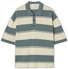 Striped Cotton Polo Shirt With Relaxed Fit, Casual Polo Shirt With Horizontal Stripes, Casual Summer Polo Shirt With Horizontal Stripes, Striped Relaxed Fit Polo Shirt For Summer, Summer Striped Relaxed Fit Polo Shirt, Cotton Polo Collar Top With Horizontal Stripes, Casual Horizontal Stripe Polo Collar Top, Casual Polo Collar Top With Horizontal Stripes, Casual Tops With Horizontal Stripe And Polo Collar