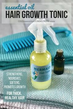 DIY Hair Growth Tonic {aka mermaid hair} Diy Hair Growth, Essential Oil Hair Growth, Hair Growth Tonic, Săpunuri Handmade, Hair Growth Spray, Hair Diy, Boost Hair Growth, Homemade Hair Products, Essential Oils For Hair