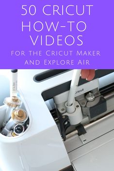 a person using a sewing machine with the words 50 circuit how to videos for the cricut maker and explore air