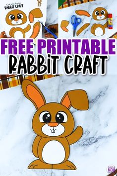 the free printable rabbit craft for kids