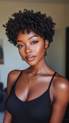 👑 Sleek Afro Short Haircut Short Haircuts for Black Women Heat Damage, Short Haircut, Short Natural Hair Styles, Natural Hairstyles