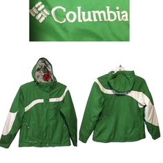 Lg Columbia Sportswear Co Hooded Waterproof Insulated Jacket With Wind Guard. Zips & Snaps Closed. Euc. Green & White Since Cord On Hood And Hem. Only Way You Can Tell This Is Not Brand New Is There Has Been A Monogram That Has Been Removed. Not Noticeable At All. See Pic. I’ll Kinds Of Extra Pockets And Zippers. Waterproof Impermeable Fabric. 3000 Mm See Pics. For Measurements Hook And Loop Tape Fit Snugly At Wrist. Cpm B. 1 Lb 10.5 Oz. Rb 627 Gorpcore Ski Hiking Outdoors Hooded Functional Windbreaker For Ski Season, Functional Hooded Windbreaker For Ski Season, Hooded Windbreaker For Ski Season, Sporty Hooded Windbreaker With Fleece Lining, Sporty Waterproof Hooded Jacket For Sports, Sporty Nylon Windbreaker For Cold Weather, Waterproof Nylon Hooded Jacket For Sports, Waterproof Nylon Sports Hooded Jacket, Outdoor Green Hooded Jacket With Fleece Lining