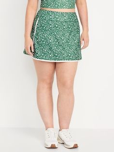 Extra High-Waisted PowerSoft Skort | Old Navy Shorts Under Skirt, Under Skirt, Short Models, Fabric Light, Navy And Green, Biker Shorts, Wicks, Belly Button, Toddler Boys