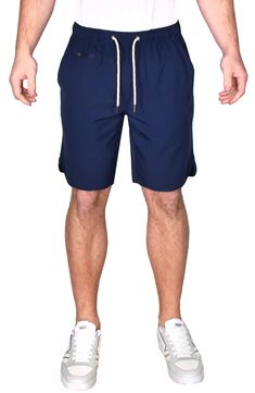 Made to move, these performance-ready drawstring shorts are made from stretch-enhanced fabric and packed with plenty of pockets to keep you moving all-day. 9" inseam; 22" leg opening (size Medium) Drawstring waist Front slant pockets; back welt pockets 92% polyester, 8% elastane Machine wash, tumble dry Imported Athleisure Swim Trunks With Drawstring For Sports, Relaxed Fit Athletic Shorts With Functional Drawstring For Gym, Relaxed Fit Athletic Shorts With Drawstring For Gym, Relaxed Fit Gym Athletic Shorts With Drawstring, Navy Sportswear Athletic Shorts For Summer, Navy Athleisure Shorts With Go-dry Technology, Navy Athletic Shorts For Summer Workouts, Navy Athletic Shorts For Summer, Summer Running Athletic Shorts With Functional Drawstring