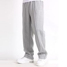 Season:Spring   Fall; Fabric:Polyester; Gender:Men's; Style:Casual,Big and Tall; Occasion:Daily,Going out,Outdoor; Fit Type:Regular Fit; Function:Breathable,Soft,Comfort; Waistline:Mid Waist; Pattern:Plain; Design:Pocket,Elastic Waist; Pants Type:Sweatpants,Trousers,Joggers,Fleece Pants,Wide Leg Sweatpants; Front page:FF; Listing Date:10/12/2023; Hips:; Length:; Waist:; Fit US Size:null; Fit UK Size:null; Fit EU Size:null Running Trousers, Basketball Pants, Men Sport Pants, Casual Pants Style, Elastic Pants, Graduation Outfits, Trouser Pocket, Casual Sweatpants, Wide Leg Sweatpants