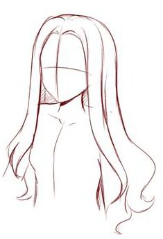 a drawing of a woman's head with long, straight hair in the foreground