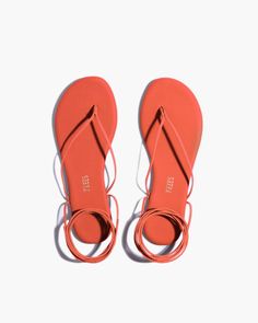 Lilu Pigments in Tangerine | Sandals | Women's Footwear – TKEES Tangerine Color, Leather Conditioner, Suede Lace, Women's Footwear, Microfiber Cloth, Soft Suede, Second Skin, Flip Flop Sandals, Black Sandals