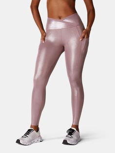 Strengthen Your Core, Knee Support, Pole Fitness, Compression Leggings, Pocket Leggings, Body Sculpting, Squat Proof, Barbie Girl, Pink Glitter