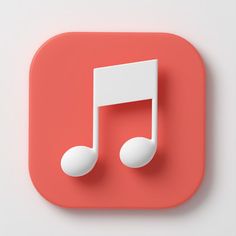 a music note on an app icon with a red button in the middle and white notes at the bottom