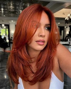 Layered Haircuts For Women, Straight Hair Wig, Auburn Red, Medium Layered Haircuts, Shag Hairstyles