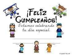 an image of children in spanish with the caption'feliz cumpleanos '