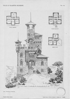 an architectural drawing of a castle