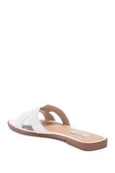 This luxe slide sandal is a contemporary footwear staple that exudes modern flair.Sizing: True to size. Open toe. Strap vamp. Slip-on. Croc embossed (Black croco, cog croco). Lightly cushioned footbed. Mule back. ImportedThis item cannot be shipped to Canada. Sandal Women, Slide Sandals, Mule, White Leather, Nordstrom Rack, Open Toe, Womens Sandals, Slip On, Nordstrom