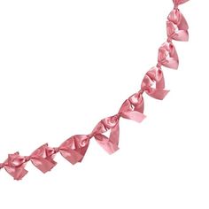 a pink ribbon with bows on it