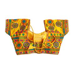 This Multi color Kutchi work readymade Blouse is the perfect addition to your festive wardrobe! With beautiful embroidery in multiple colors, it will add a touch of glamor to any saree. The yellow base is perfect for pairing with chaniya cholis during navratri. So don't wait, order yours today! Kutchi Work, Readymade Blouse, Beautiful Embroidery, Exclusive Collection, Multi Color, Saree, Embroidery, Wardrobe, Yellow