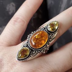 Brand New Handmade Oversized Baltic Amber And Citrine Silver Statement Ring. Size 8 1/2 925 Stamped New To Poshmark? Use Referral Code Kimberlyn222 To Receive $10. Bohemian Amber Jewelry With Gemstone Accents, Bohemian Yellow Round Rings, Bohemian Amber Sterling Silver Rings, Yellow Sterling Silver Rings With Gemstone Accents, Handmade Yellow Citrine Rings, Handmade Yellow Citrine Jewelry, Silver Bohemian Citrine Rings, Bohemian Amber Rings As Gift, Bohemian Yellow Sterling Silver Jewelry