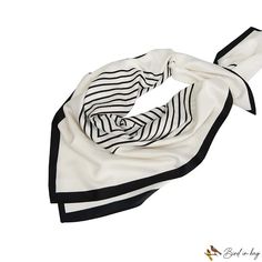 Bird In Bag - New simulation of silk scarf female fashion 90 * 90 stripes printed large square scarf Large Square Scarf, American Street, Silk Style, Female Fashion, Bird In Bag, Square Scarf, Olivia Mark, Stripe Print, Silk Scarf