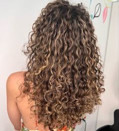 Strawberry Blonde Highlights Brown Hair Curly, Curly Hair Carmel Lights, Light Brown On Curly Hair, Carmel Highlights On Brown Hair Curly Hair, Curly Blonde And Brown Hair, Light Brown Curly Hair Color Ideas, Curly Highlights Brown Hair, Natural Highlights Curly Hair