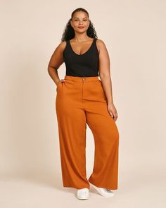 Plus Size Wide Leg Pants, Flattering Pants, Workwear Essentials, Plus Size Designers, Plus Size Summer, Plus Size Pants, Feminine Dress, Luxury Shopping