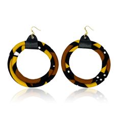 mud-earring Kente Print, Black And White Earrings, African Earrings, African Wax Print, Fabric Print, Gold Earring, Wax Print, White Earrings, Earring Hooks