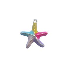 Bedeltje van een zeester met pastelkleuren. Ideaal voor aan een bedelketting of armband. Pink Starfish Charm Jewelry, Pink Star-shaped Jewelry With Starfish Charm, Pink Star Jewelry With Starfish Charm, Multicolor Star-shaped Jewelry With Starfish Charm, Multicolor Starfish Charm Star Jewelry, Playful Pink Jewelry With Star Charm, Blue Lilac, Necklace Bracelet, Yellow Blue