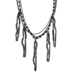 My Personal Favorite Necklace! Unusual Is A Great Thing When It Comes To Statement Pieces. The Unique Black Diamond Swarovski Crystal Bars Add Movement And Sparkle To This Wonderful Multi-Chain Necklace To Add The Perfect “Eye-Catching” Accents To Any Dress. !6”-18” Lengths Antiqued Gunmetal Finish Swarovski Crystals Lobster Claw Closure Metal Layered Necklace With Beaded Chain For Party, Layered Dangle Necklace With Adjustable Chain For Parties, Edgy Metal Evening Jewelry, Black Jewelry With Silver Chain For Party, Party Black Jewelry With Silver Chain, Black Beaded Dangle Necklaces, Edgy Black Chain Necklace For Party, Gunmetal Jewelry With Adjustable Chain For Party, Party Jewelry With Adjustable Chain In Gunmetal