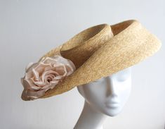 The Pasadena Rose Hat Classic Wide Brim Fine Natural Straw Edwardian Hat, Rosé Summer, Royal Ascot Hats, Rose Hat, Ascot Hats, Melbourne Cup, Elegant Hats, Silk Rose, Love Hat