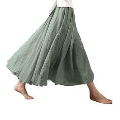 PRICES MAY VARY. Material: Cotton linen blend.It is made of high quality material.Soft and lightweight material provides you a comfortable feminine touch feel and a elegant stylish appearance.It's suitable enough for your daily wearing.Great for sweater, pullover, coat and T-shirt. Feature: Womens Boho long maxi skirt. Pullover style,elastic waistband, pleated, A-line beach dress ankle-length. High-elastic pleated waist and elegant hem for a variety of body. Design: A-line, double layers design. Fitted Maxi Skirt, Flowy Sundress, Skirts Casual, Maxi Skirt Dress, Womens Maxi Skirts, Langer Rock, Skirt Maxi, Beach Skirt, Linen Casual