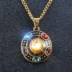 Assassin's Creed Necklace, Avengers Infinity Stones, Vampire Diaries Necklace, Pendant Chain Gold, Marvel Infinity Stones, Thanos Infinity Gauntlet, Infinity Gems, Kids Party Bags Fillers, Marvel Jewelry