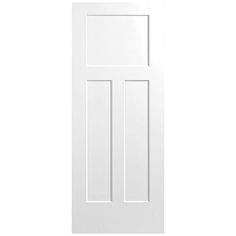 a white door with two panels and no glass on the top half, against a white background