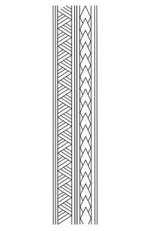 a black and white line drawing of a tall column with geometric designs on the sides