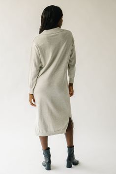 Keep it cozy and stylish in The Fahlgren Collared Sweater Dress. Made with soft heather grey material and a chic collared neckline, this dress is perfect for any occasion. Stay warm and stand out with this unique piece. Details self/lining: 100% cotton Fabric Care Guide Here Sizing & Fit Measurements are approximate and taken while laying flat across the front. Not doubled. x-small: bust = 22"; length = 45.5" small: bust = 22.5"; length = 46" medium: bust = 23"; length = 47" large: bust = 23.5"; Collared Sweater, Maxi Dress Pattern, Grey Material, Collar Sweater, Jeans Jumpsuit, Large Bust, Cardigan Jacket, Small Bust, Crop Tank