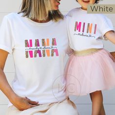 This cute matching Mother, daughter, grandma design is perfect gift for Mother's Day or family pictures. Give it to your mom or grandma! Check out our selection of T-shirts and sweatshirts and mugs! This t-shirt is everything you've dreamed of and more. It feels soft and lightweight, with the right amount of stretch. It's comfortable and flattering for both men and women.  ◆ Item Overview * Handmade item * Made to order * This listing is for one shirt only, to purchase multiple shirts make your Matching Mommy Daughter, Grandma Design, Sublimation Shirts, Nana Grandma, Idee Cricut, Art Tshirt, Gifts For Moms, Tshirt Design Inspiration, Brunette Color