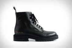 Common Projects, James Bond, Military Fashion, Side Zipper, Combat Boots, Leather Upper, Lace Up, Zipper, Boots