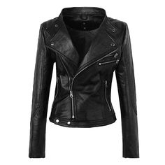 gothic motorcycle faux leather pu jacket Black Faux Leather Outerwear, Faux Leather Biker Jacket For Fall, Casual Faux Leather Jacket, Autumn Jacket Women, Black Quilted Jacket, Faux Leather Coat, Black Leather Jacket, Leather Jackets Women, Quilted Jacket