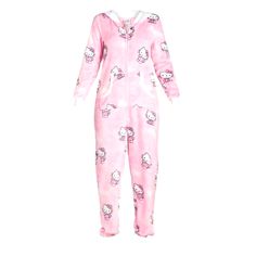 Get Ready For Some Cozy Nights In With This Sanrio Women's Hello Kitty One Piece Hooded Body Jump Suit Pj Pajamas. The Pink Jumpsuit Is Made Of 100% Polyester Fabric And Features A Round Neckline, Long Sleeves, And A Zip Closure. The Hello Kitty Logo Accents The Jumpsuit Perfectly And Adds A Touch Of Cuteness To Your Sleepwear Collection. This Vintage-Style Onesie Is Perfect For Fall And Winter Seasons And Can Be Easily Machine Washed For Maintenance. The Jumpsuit Is Available In Size Xs And Is Pink Winter Onesie For Loungewear, Winter Pink Onesie For Loungewear, Pink Hooded Sleepwear For Pajama Party, Pink Winter Loungewear Onesie, Cozy Pink Onesie For Sleep, Cute Fitted Onesie For Loungewear, Fitted Pink Onesie For Loungewear, Fitted Onesie For Sleepover, Fitted Casual Onesie For Pajama Party