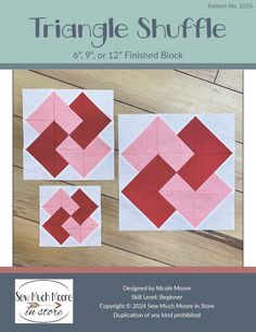 the triangle quilt block is shown with instructions for how to make it